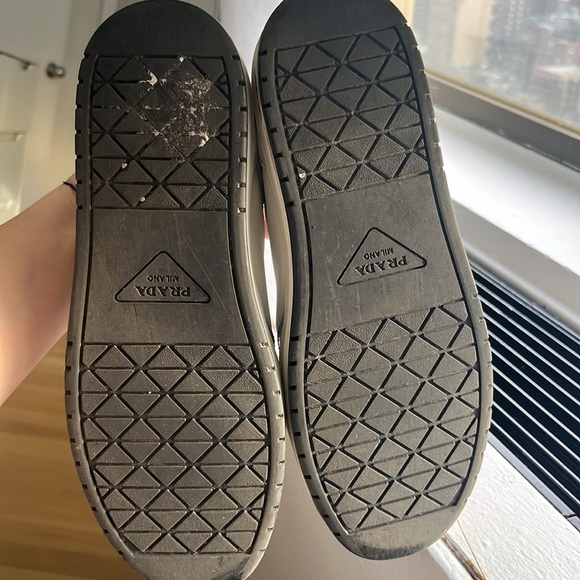 Blue/grey Downtown Leather Prada sneakers - Picture 5 of 6